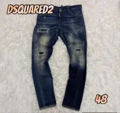【希少】DSQUARED2 グリーンペイントデニム パンツ 48 ストレッチのサムネイル