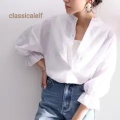 classicalelf ボリュームスリーブブラウス L 2wayサッカー素材