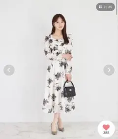 tocco closet 【ZOZO限定】モノトーンシアーフラワーワンピース