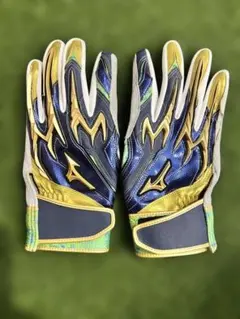 Mizuno Proバッティング用手袋 ネイビー/ゴールド