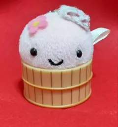 温泉まんじゅうくん 桶入り マスコット キーホルダー 桜まんじゅうちゃん