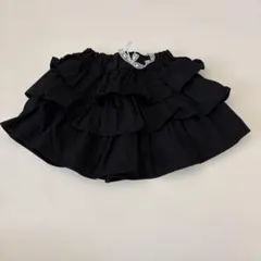韓国子供服 黒いフリルパンツ