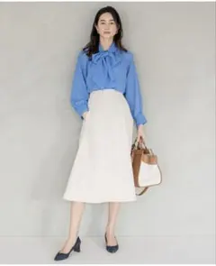 組曲サイズ6 ベージュ フレアスカート ゴムウエスト