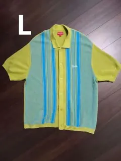 Supreme Stripe Button Up Polo　Lサイズ