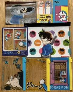 名探偵コナン　ドラえもん 小コレ　ポーチ　ふせん　メモ　クリアカード　8点