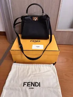 美品 FENDI フェンディ マンマバケット フル パイソン ブラック ヘビ 