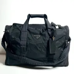 【極上美品・使用感少ない✨】プラダ 2way ボストンバッグ 南京錠　鍵付き 黒