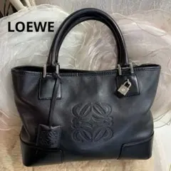 LOEWE アマソナ フスタ アナグラム トートバッグ レザー ブラックのサムネイル