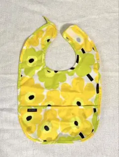 マリメッコ　marimekko お食事エプロン unikko イエロー