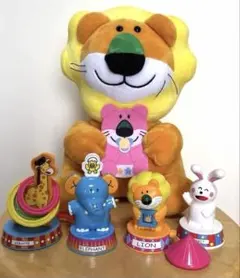 非売品ギンビスたべっこ どうぶつライオン &ハッピーセット4種コンプどうぶつ