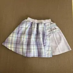 パープル系　チェックスカート 130