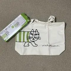 猫のイラスト付き中型トートバッグ