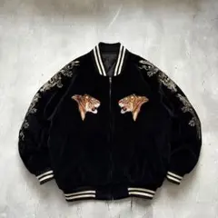 90s 別珍 Tiger & Dragon Souvenir Jacket