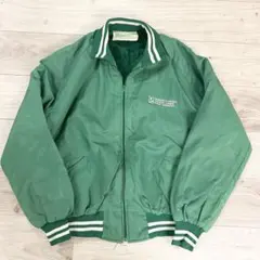 アメリカ製　80'S HOLLOWAY グリーン スタジャン　Lサイズ