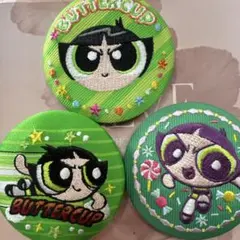 パワーパフガールズ バターカップ 刺繍缶バッチセット