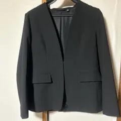 GU ジーユー ノーカラージャケット M黒 ブラック レディース