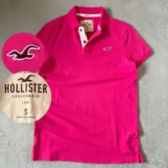 archive☆HOLLISTER☆半袖ポロシャツ☆ロゴ刺繍☆マゼンダピンク☆Sのサムネイル