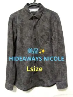 美品✨HIDEAWAYS NICOLE ダークグレー花柄シャツ 48 Lsize
