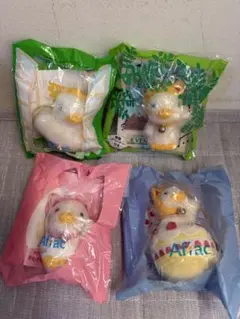アフラック aflac ダックぬいぐるみ4個セット　まねきねこダック