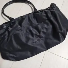 アニエスベー　ブラックナイロン トートバッグ