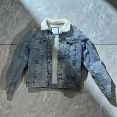 ZARA MANシェルパ襟付きデニムジャケット
