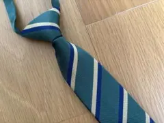 コムサイズム　ストライプネクタイ　サイズLL グリーン　キッズネクタイ