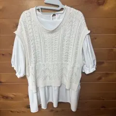 KHALITA ニットベスト レイヤード トップス