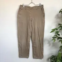 ベージュチノパン　カジュアルパンツ　テーパードパンツ　コットン　M ウエストゴム