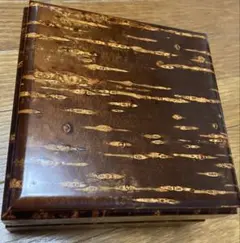 未使用 桜皮細工 樺細工 山水文 文箱 書類箱 小物入れ 藤木伝四郎商店