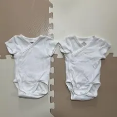 H&M ボディースーツ 50 新生児 ロンパース 半袖 汚れあり