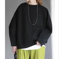 【HUG.U】オーバーサイズ ブラック トレーナー