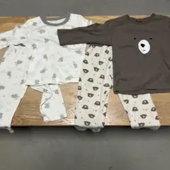 西松屋 ベビーパジャマ 90 まとめ売り 2着セット 長袖 腹巻付き