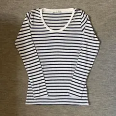 ボーダー トップス moussy ロンT ロングスリーブ 白 ネイビーのサムネイル