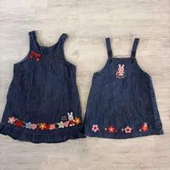 ミキハウス デニムワンピース 90cm 100cmのサムネイル