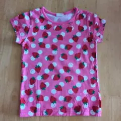 moujonjon いちご柄 ドット 半袖Tシャツ 110cmのサムネイル