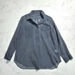 MARGARET HOWELL コットンシルクシアーシャツ Ⅲ グレー系のサムネイル