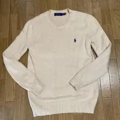 美品Polo Ralph Lauren ベージュ クルーネックニット　xs