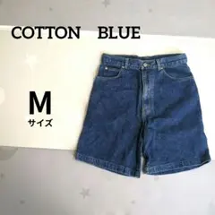 ショートパンツ　デニム　ボトムス　 M　レディース　コットンブルー　Y2K　平成