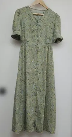 GU 花柄 半袖シャツワンピース