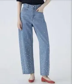 MACPHEE 完売品のパール付きデニムパンツ36のサムネイル