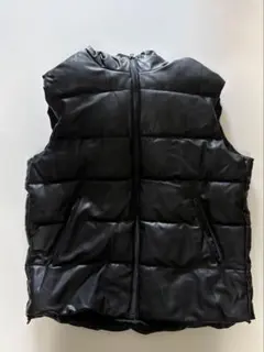 ZARA フード付き ブラックダウンベスト XL