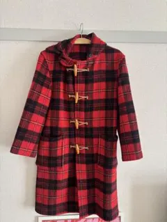 チェック　ダッフルコート