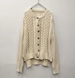 NOBLE et NATURAL ケーブルニット カーディガン アイボリー M