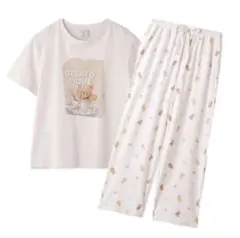 ジェラートピケ シリアルベアワンポイントTシャツ&ロングパンツセット