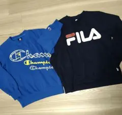 Champion140サイズ&FILA150サイズ　裏起毛トレーナー　used