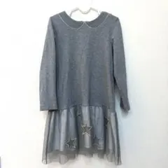 kate spade グレー長袖星柄チュールスカートワンピース