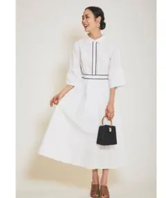 ノスタルジア　シャツワンピース　シャツパイピングワンピース　小林有里