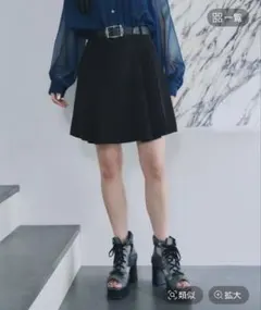 ブラック フレアスカートパンツ HARE