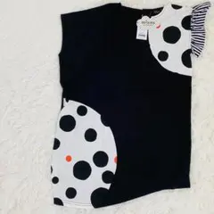 【大特価✨】minau ノースリーブ ドットワンピース 120cm ブラック
