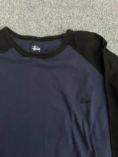 90s OLD STUSSY 紺タグ ラグランスリーブ ロングTシャツ Y2K